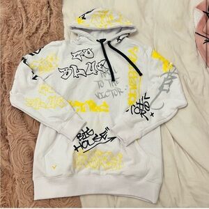 Valiant University of Michigan White Graffiti Hooded Sweatshirt